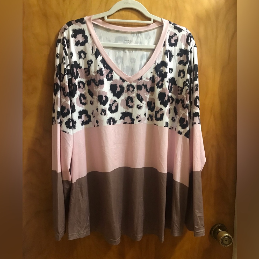 SHEIN 4XL Pink and Animal Print Top NWOT - Picture 4 of 4